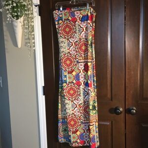 Colorful Geometric Print Maxi Dress